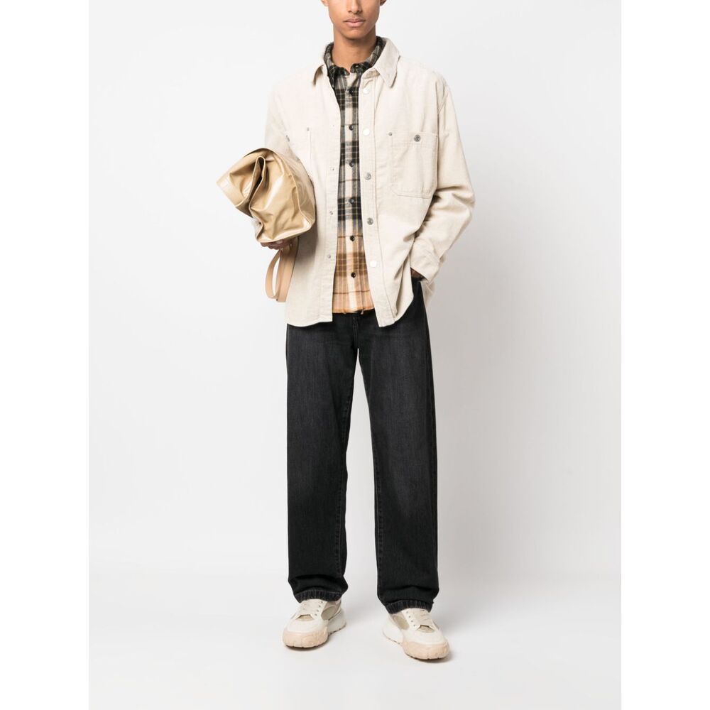 Isabel Marant Nario Cotton Corduroy Button-up Overshirt In White
