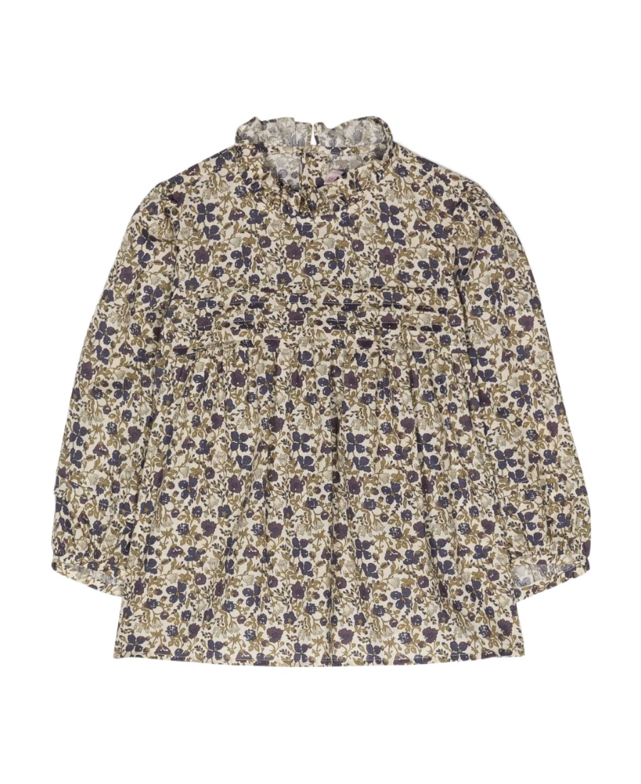 Bonpoint Floral-print Cotton Blouse In Nude
