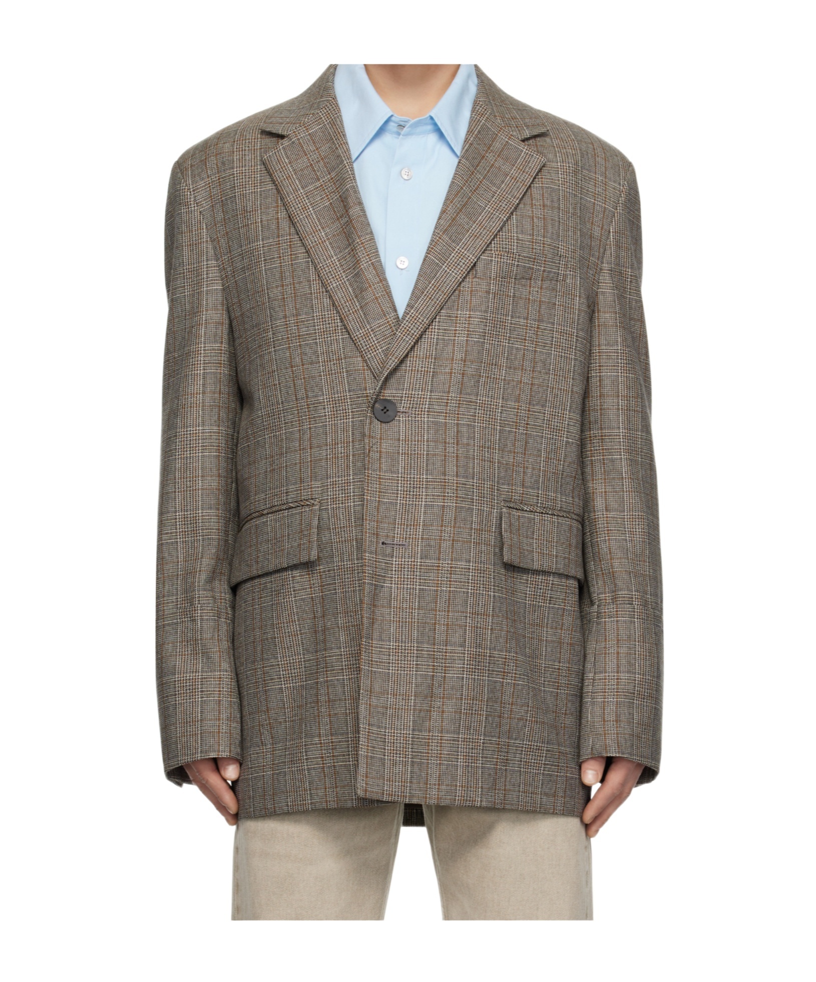 Wooyoungmi Long-sleeved Suit Coat In Gray
