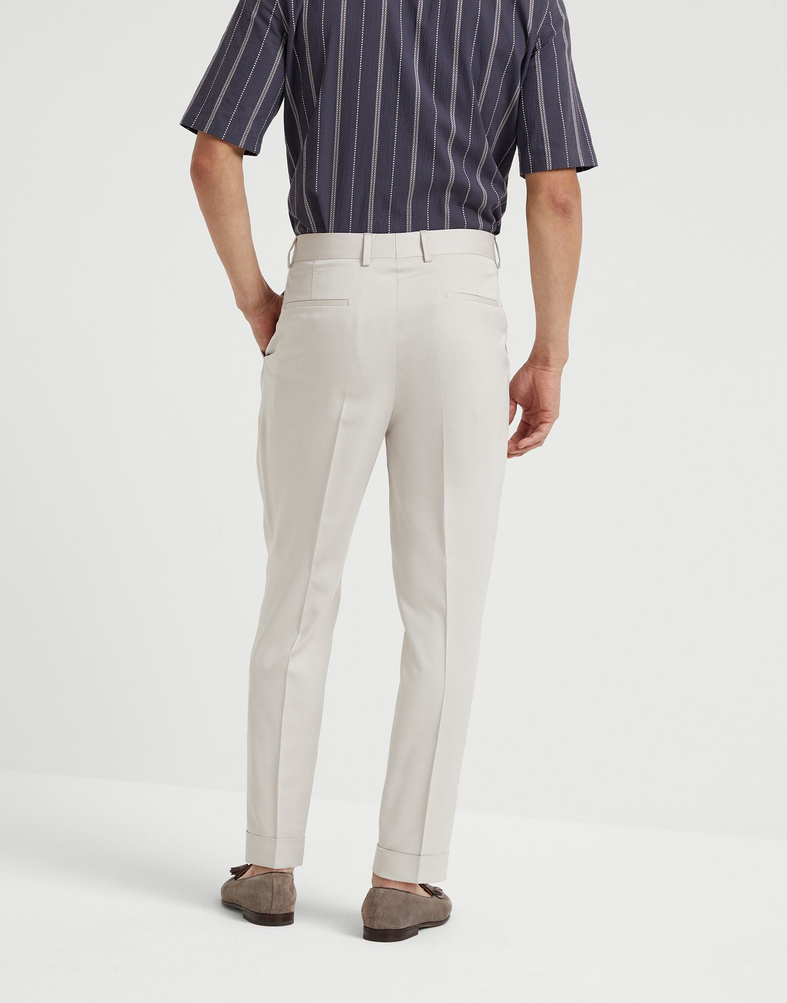Brunello Cucinelli Twill Trousers In Multicolor