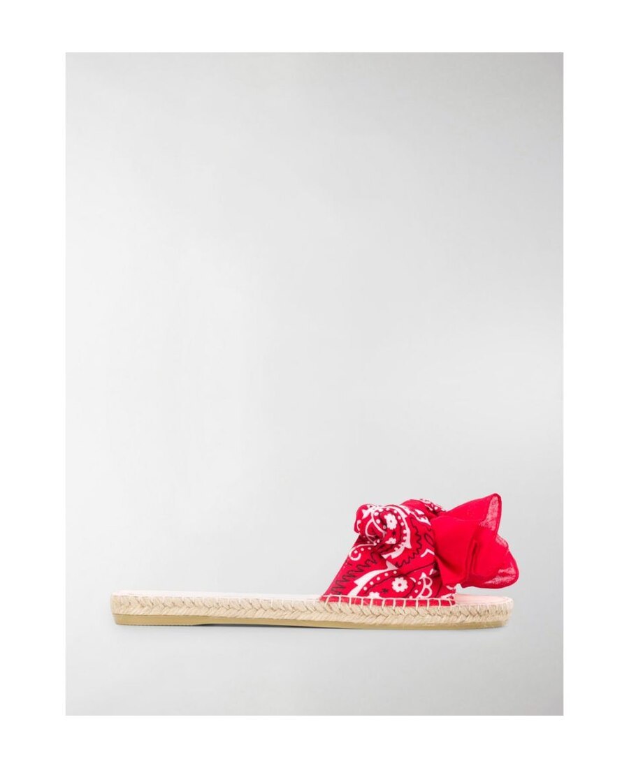Manebi Logo Flat Slippers In Red