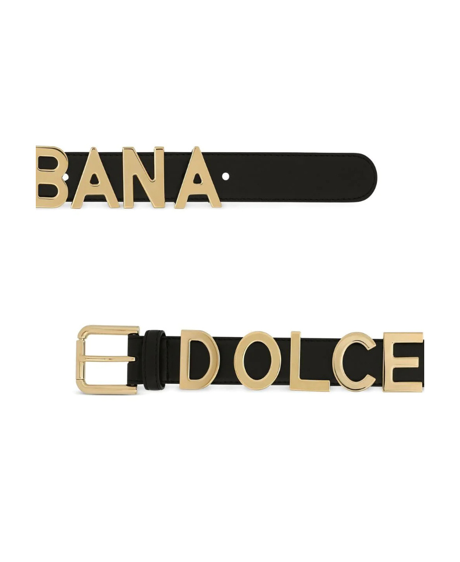 Dolce & Gabbana Logo-plaque Detail Belt In Black