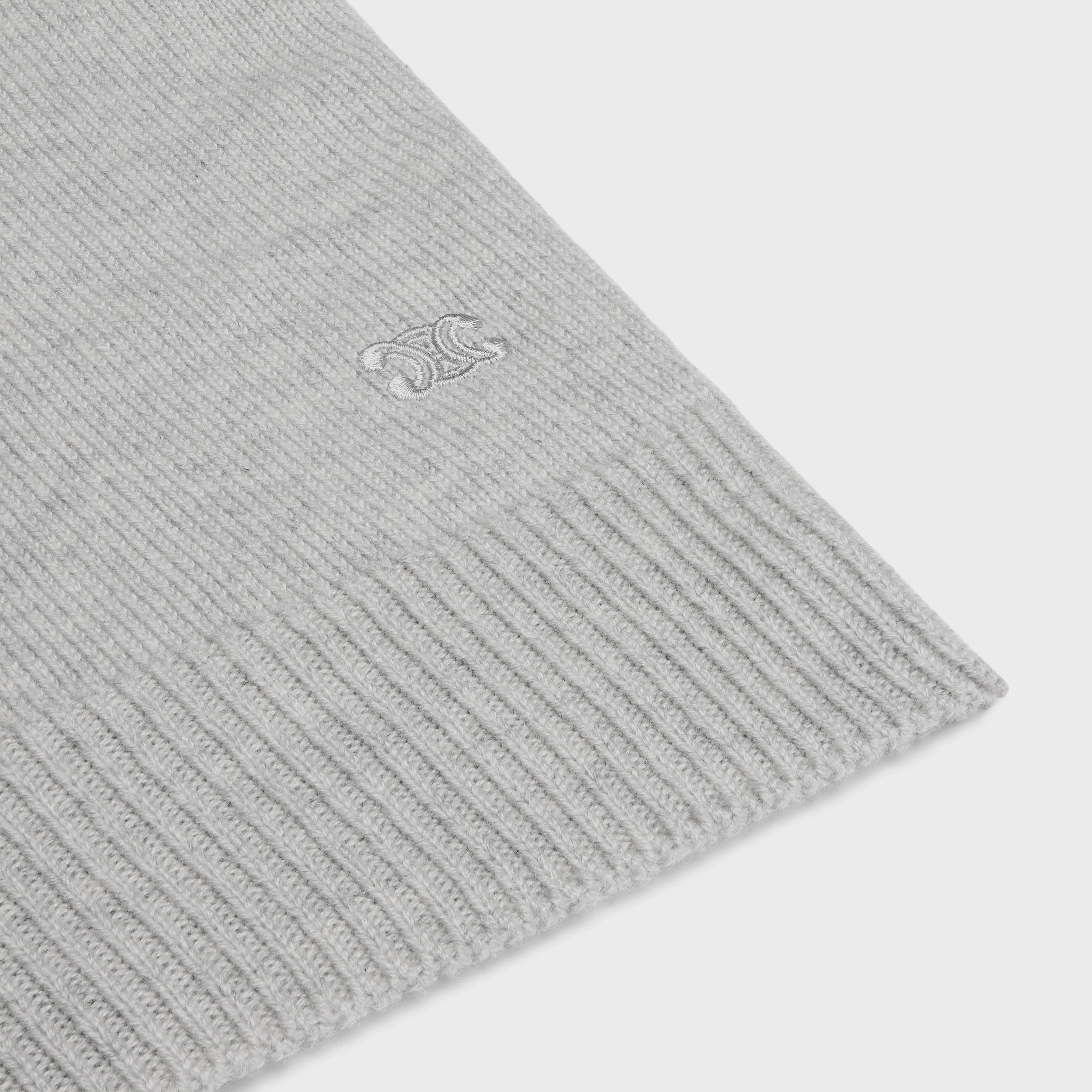 Celine Round Neck Cashmere Knitted Cardigan In Gray