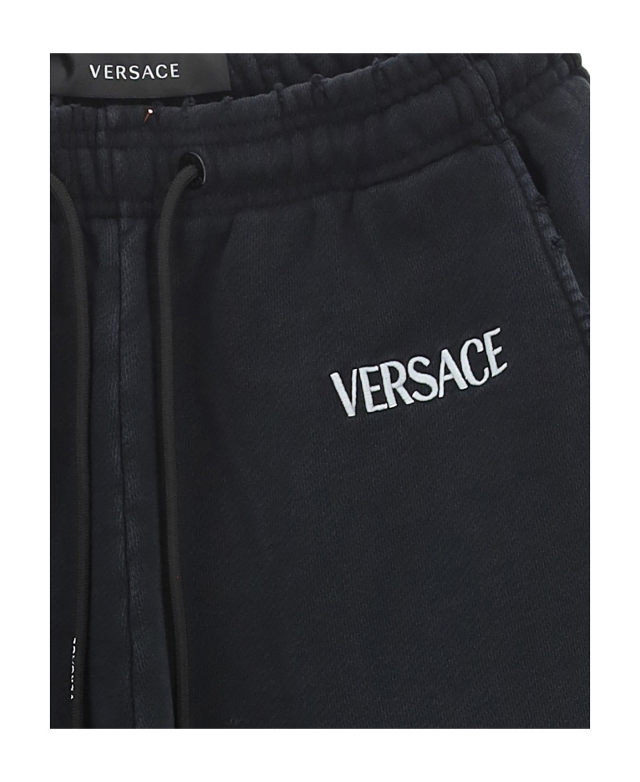 Versace Logo-print Track Pants In Black