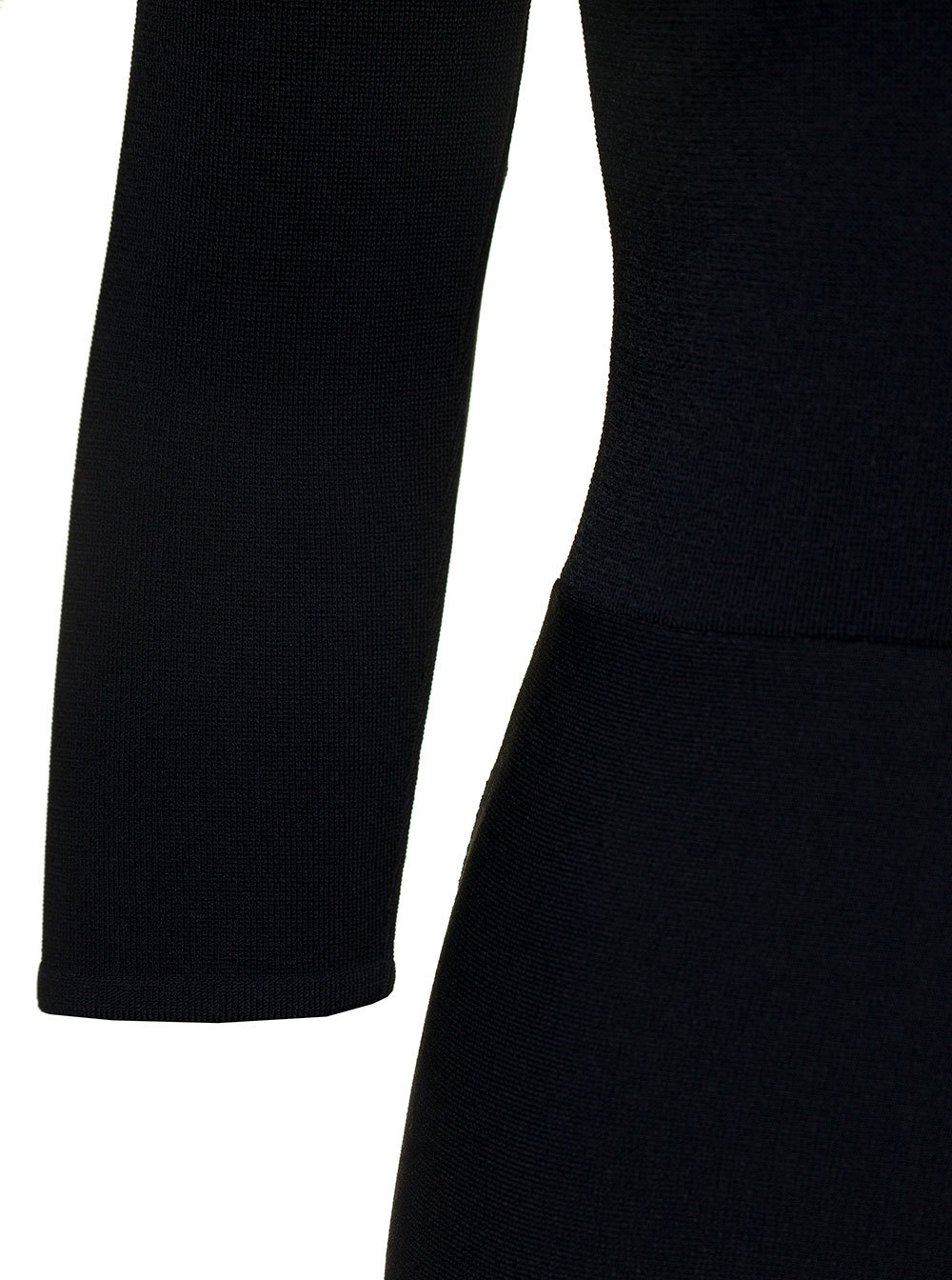 Shop Stella Mccartney Knitted Midi Flared Dress In Black
