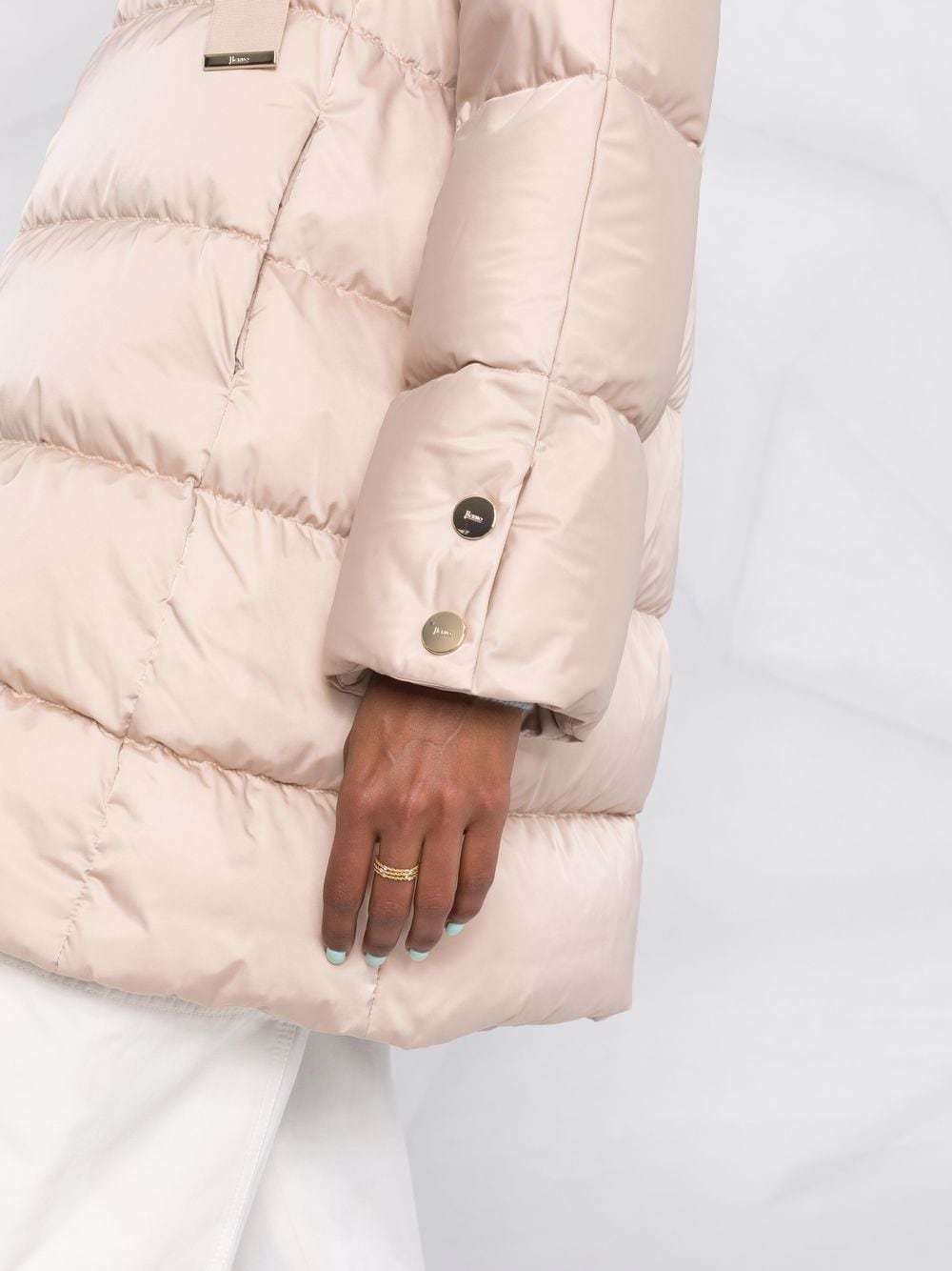 Herno Beige Nylon Down Jacket In Nude