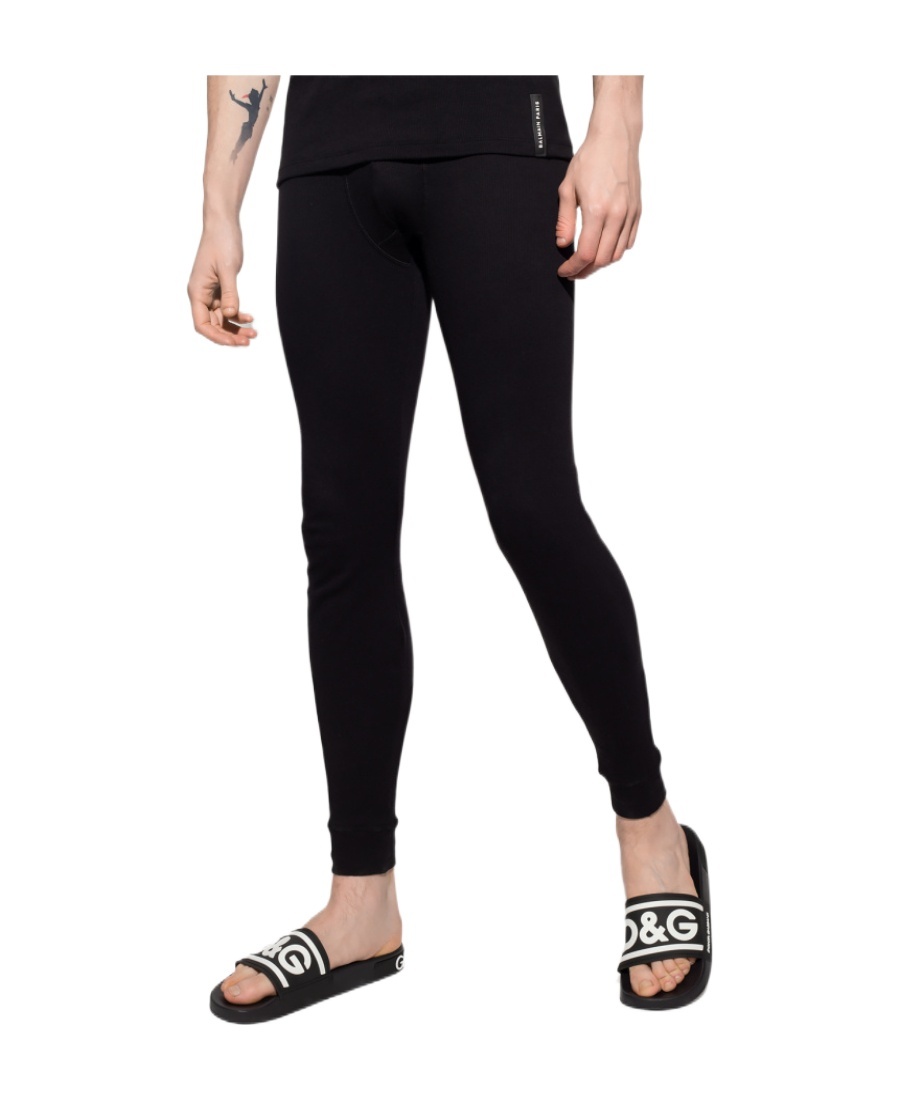 Balmain Elasticated-waist Long Johns In Black