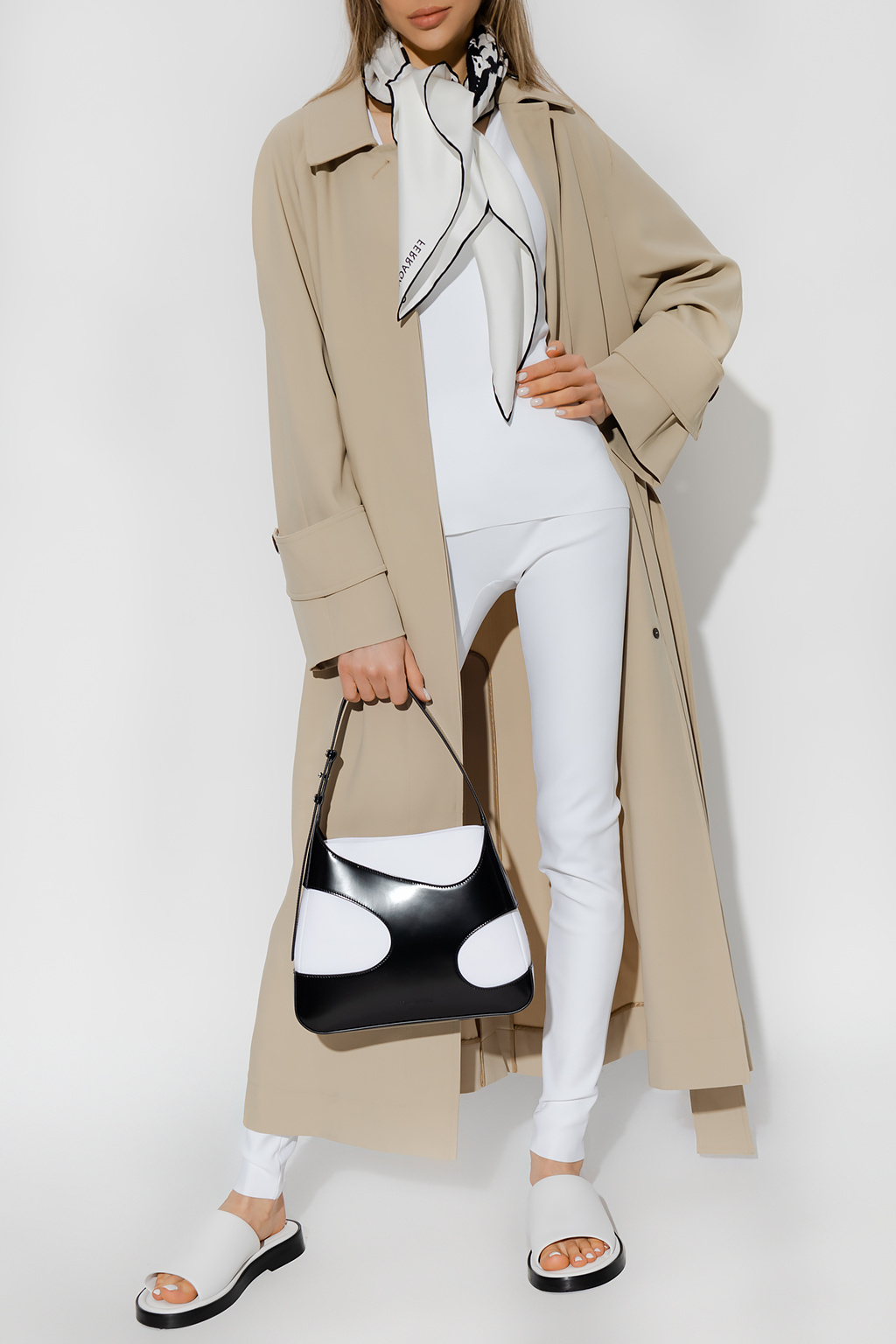 Shop Ferragamo High Waist Leggings In White