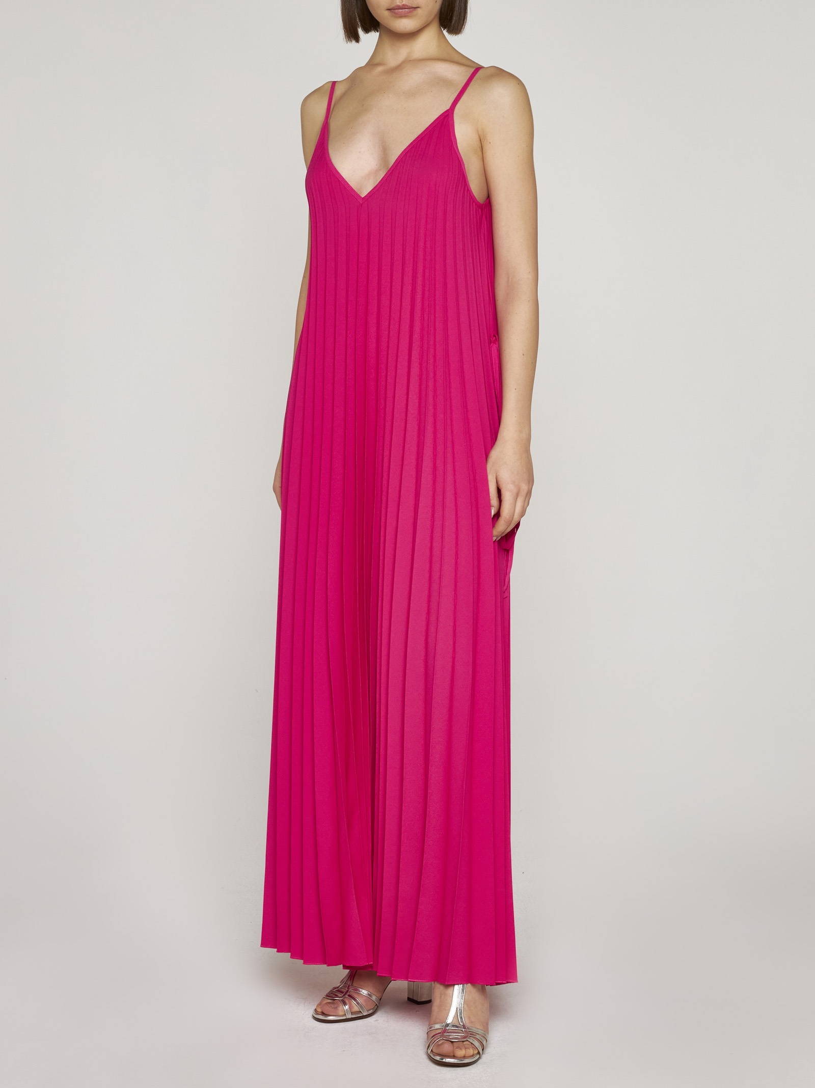 P.a.r.o.s.h Palmer Pleated Maxi Dress In Red