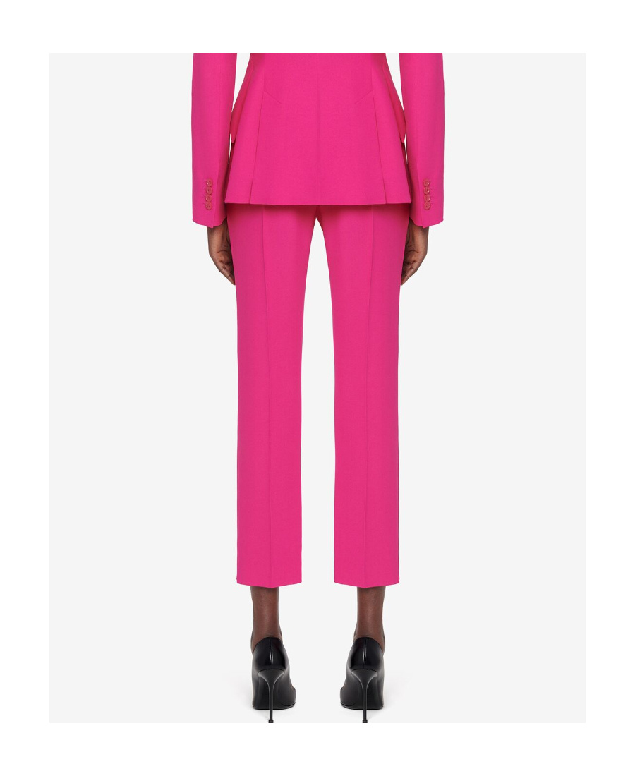 Alexander Mcqueen Cropped Tailored Trousers In Pink