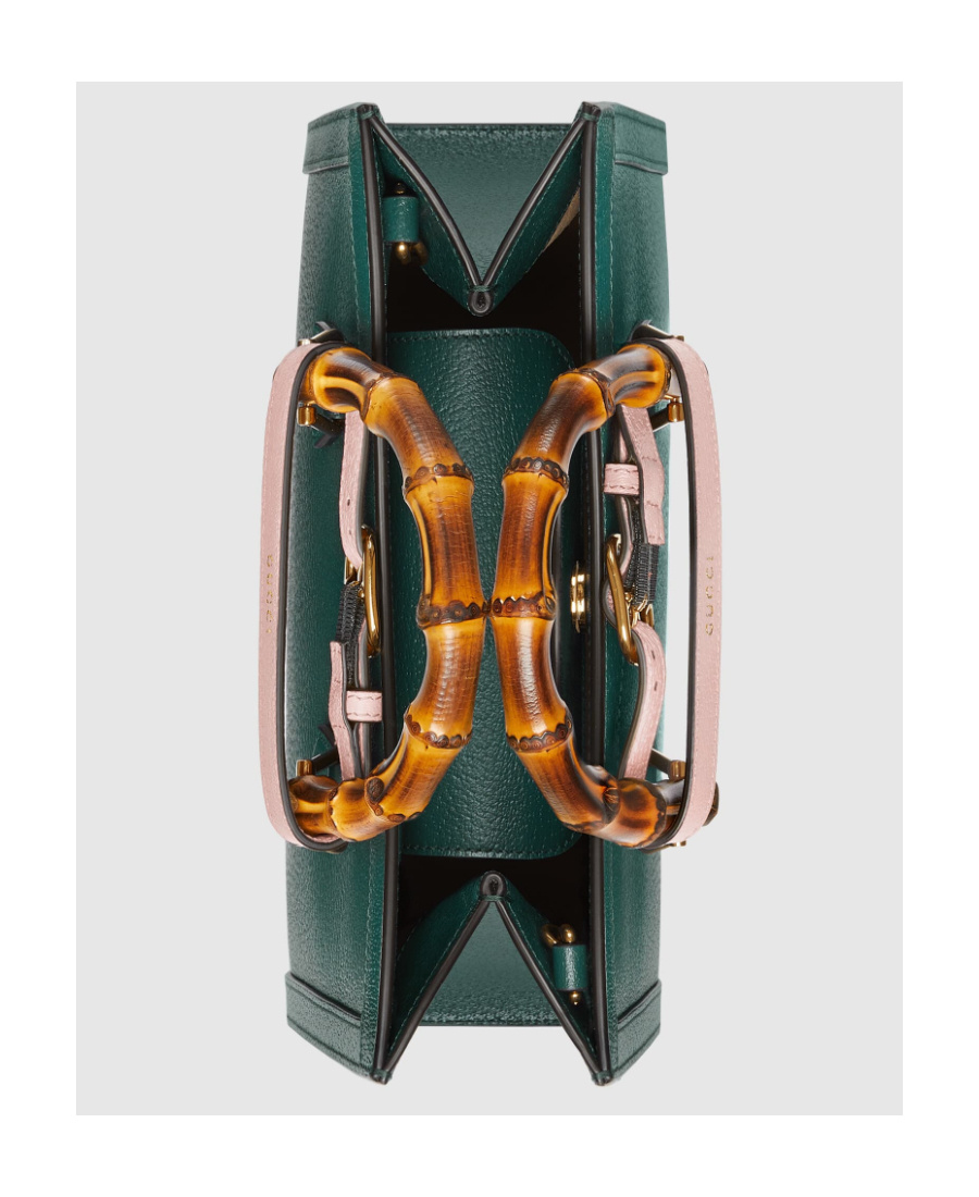 Gucci Diana Mini Leather Tote Bag In Green