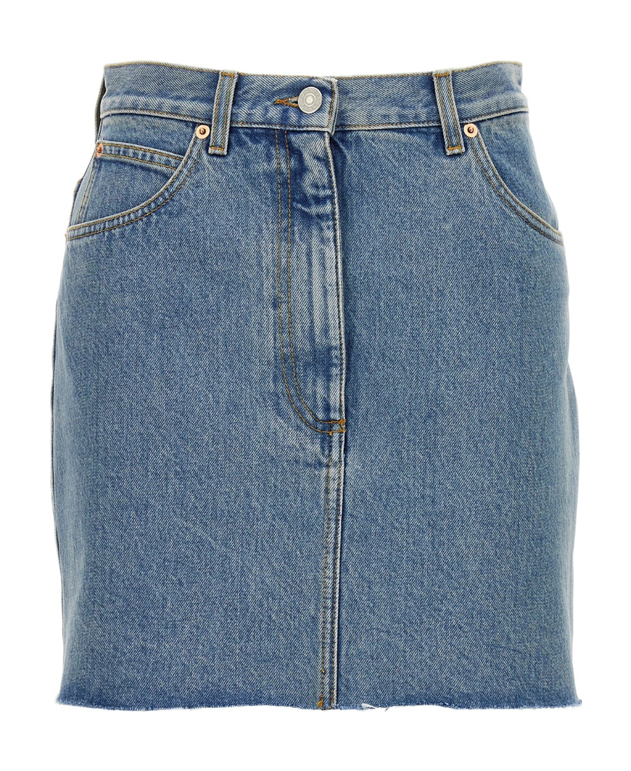 Gucci Denim Miniskirt In Blue