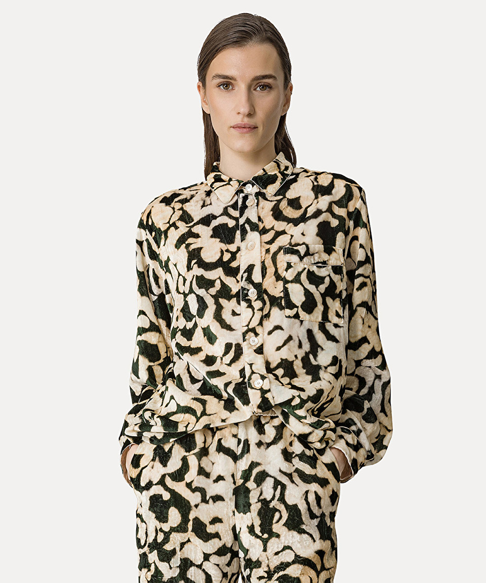 FORTE FORTE LONG-SLEEVED VELVET SHIRT