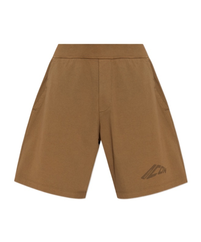 Dsquared2 Logo-print Cotton Shorts In Brown
