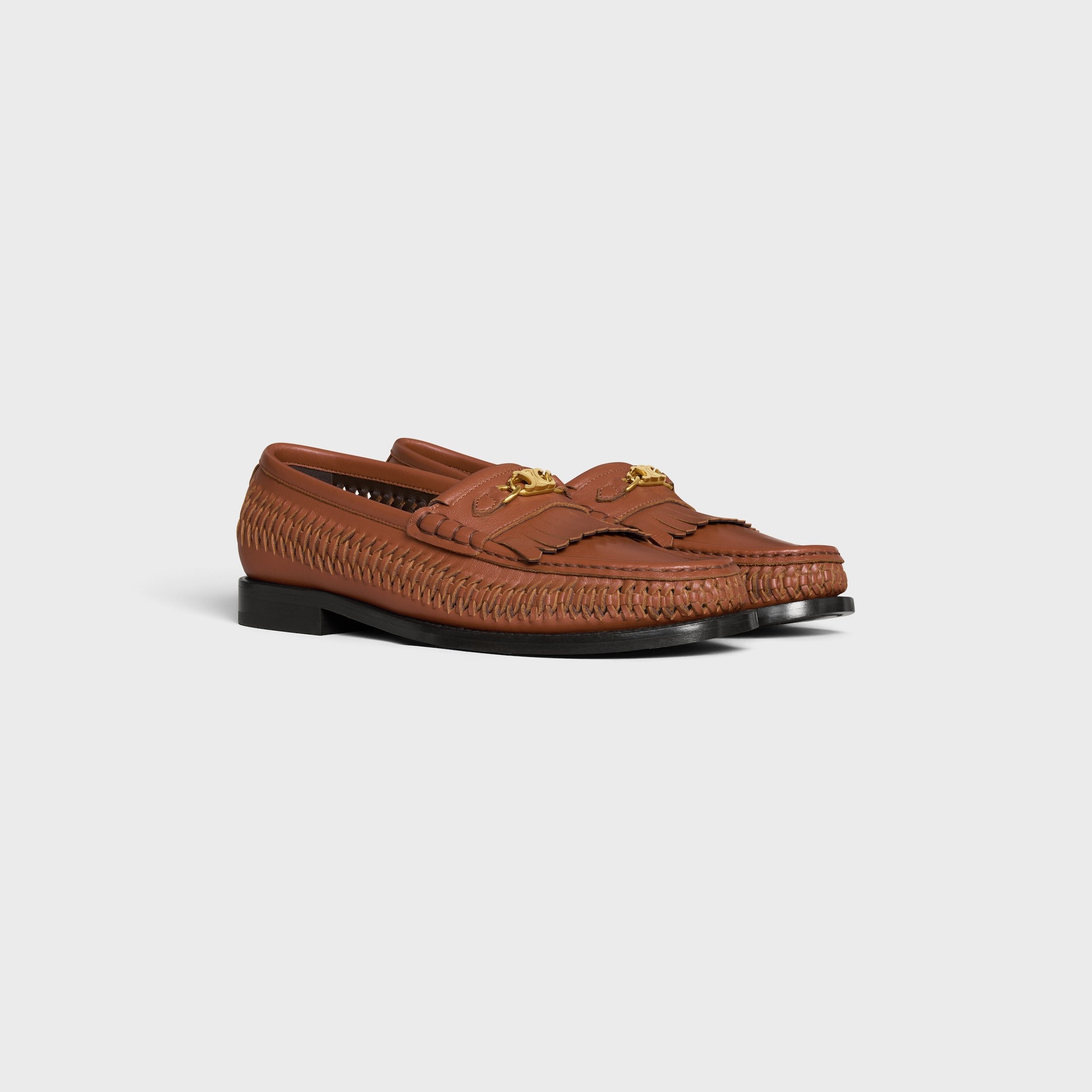 Celine Luco Braided Loafer In Calfskin In Brown