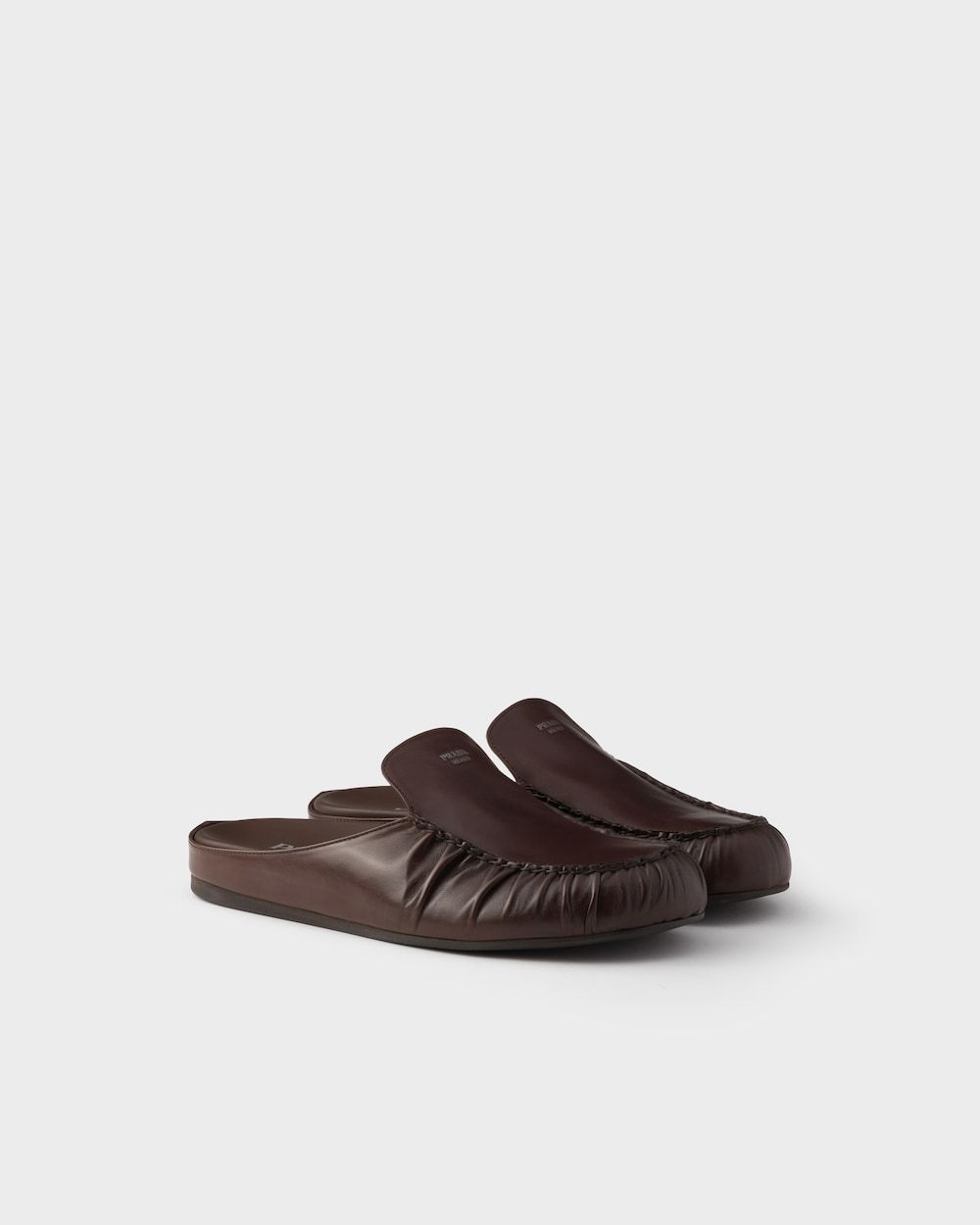 Prada Leather Mules In Ochre