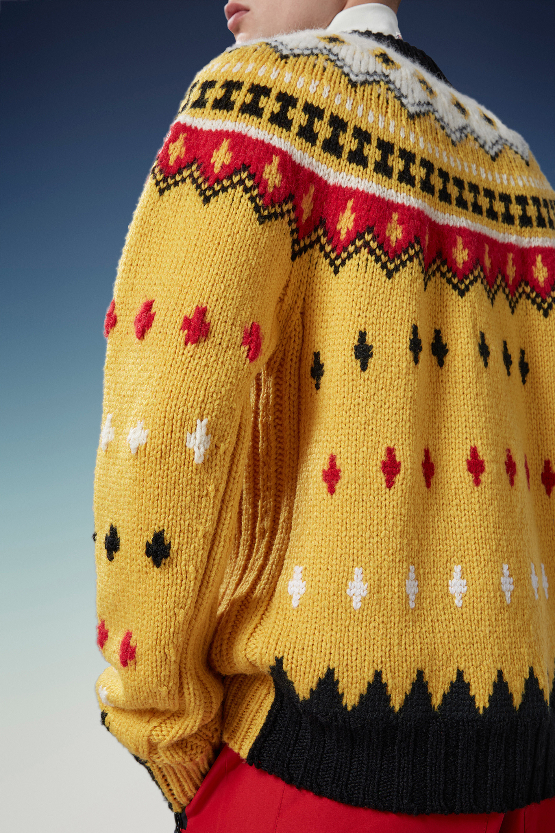 Moncler Fair Isle Sweater In Wool And Alpaca In Yellow