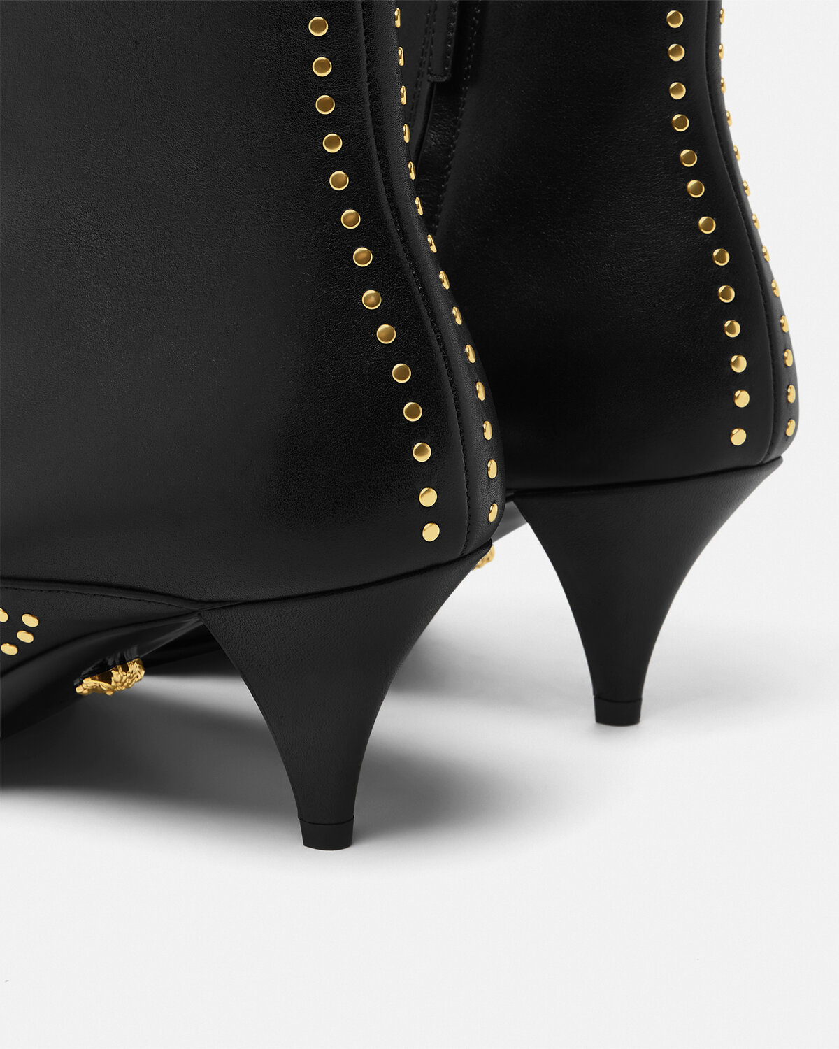Versace Studded La Medusa Ankle Boots In Black