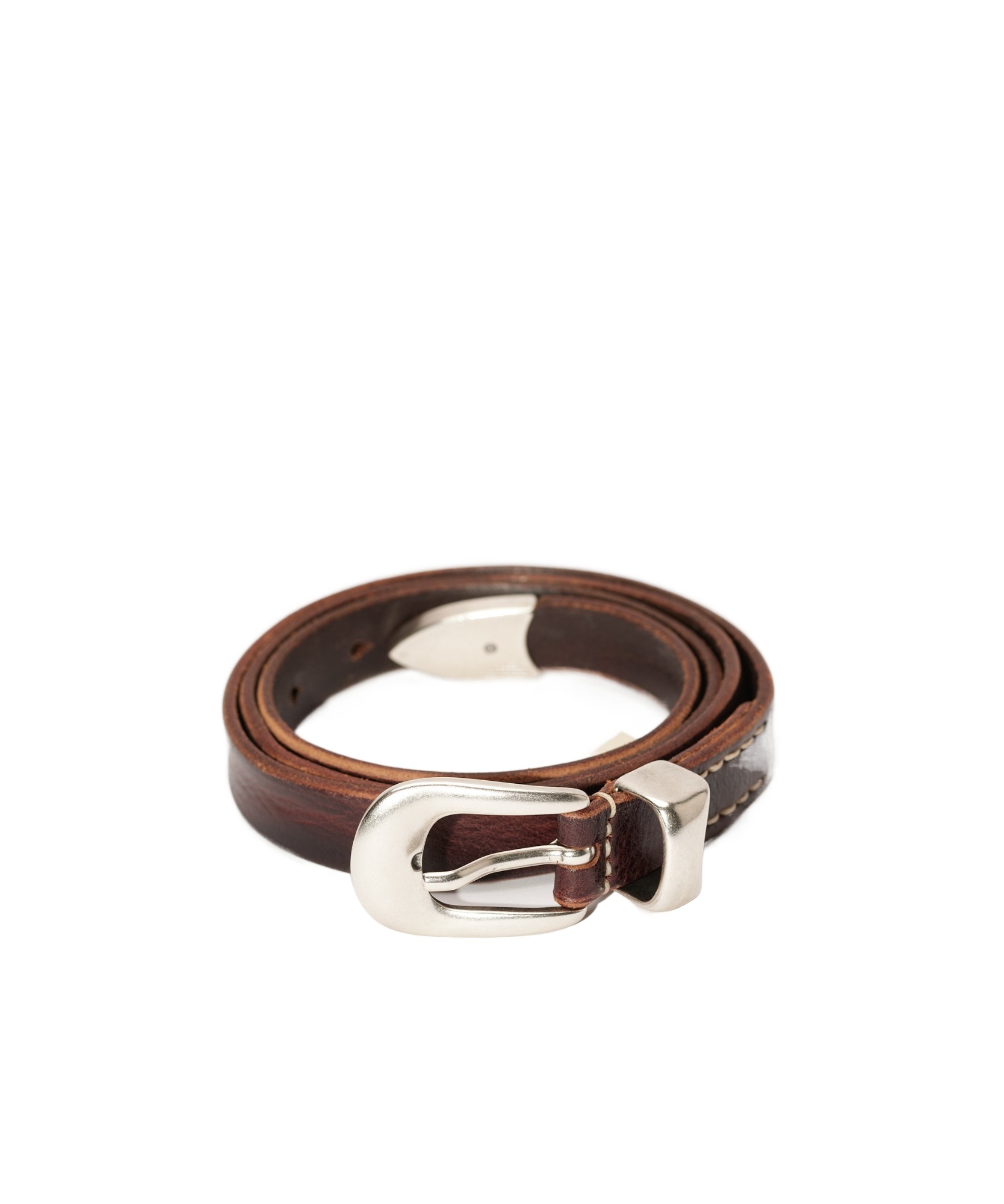 Our Legacy Contrast-stitching Leather Belt In Multicolor