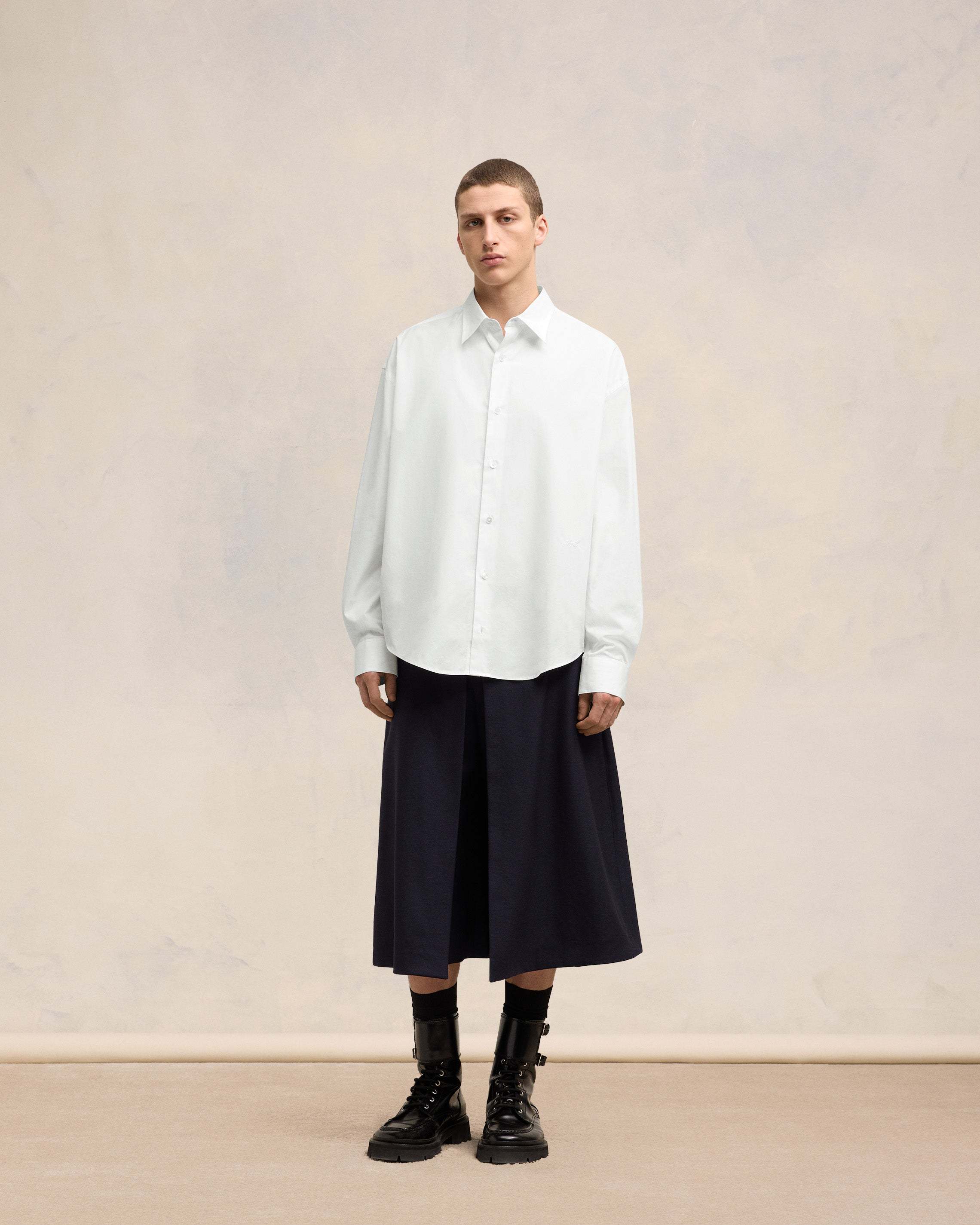 Ami Alexandre Mattiussi Ami Paris Short Sleeve Cotton Shirt In White