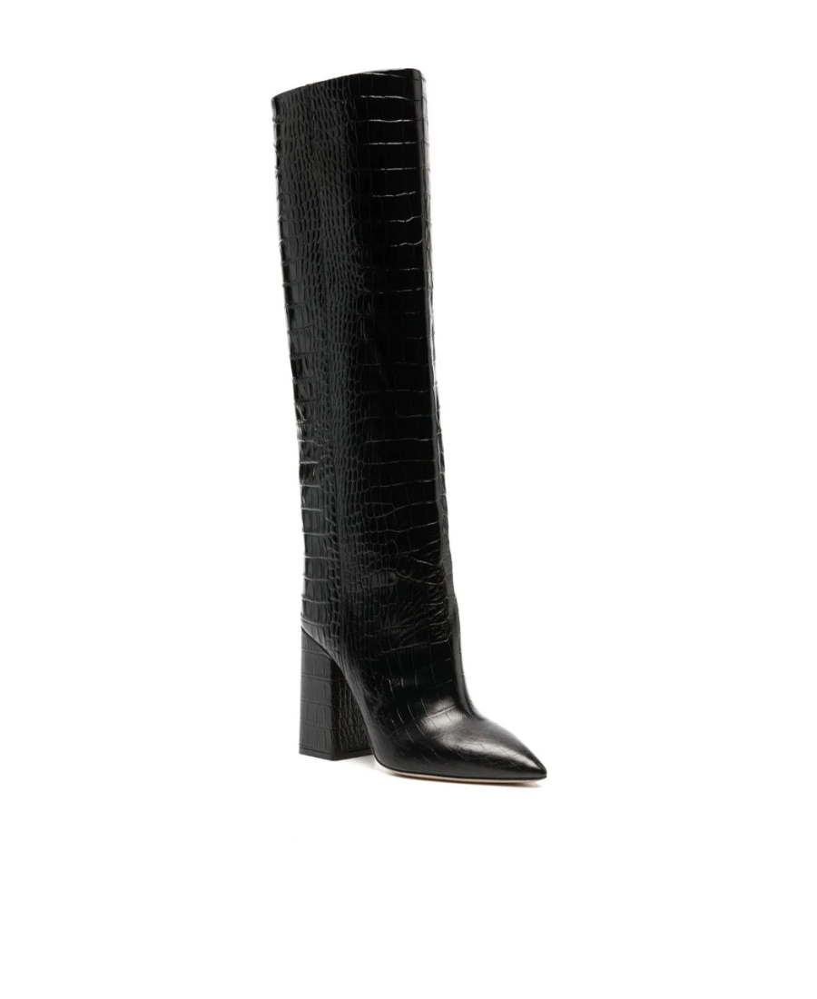 Paris Texas Anja Boot 70 High Heels Boots In Black Leather In Black