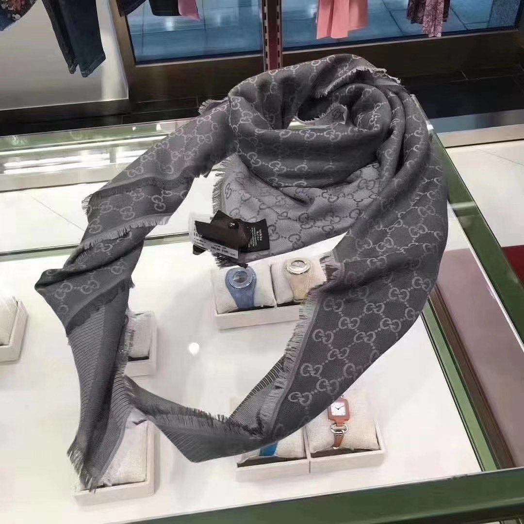 Shop Gucci Tassel Hem Wool Scarf In Black