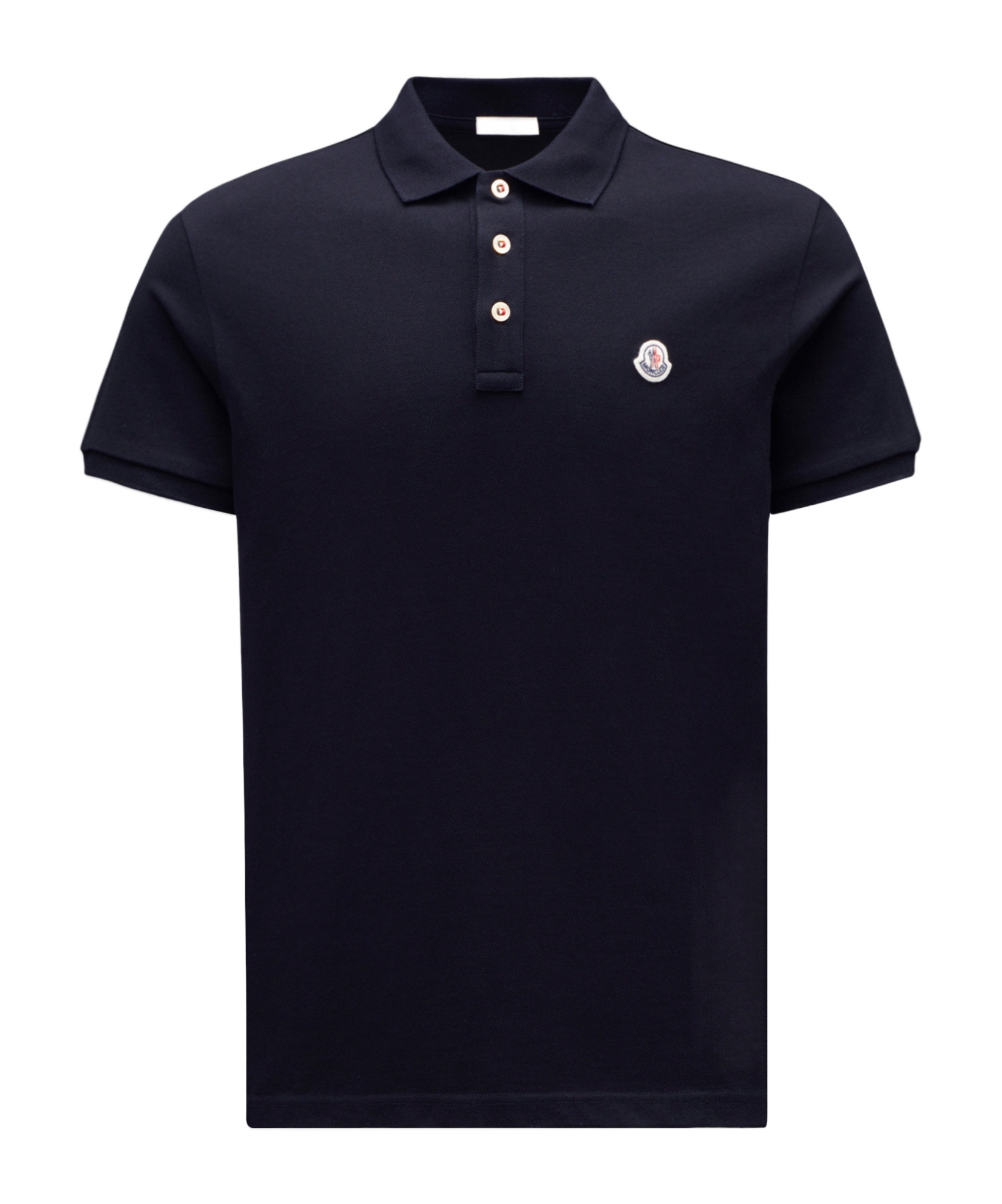 Moncler Short-sleeved Polo Shirt In Blue