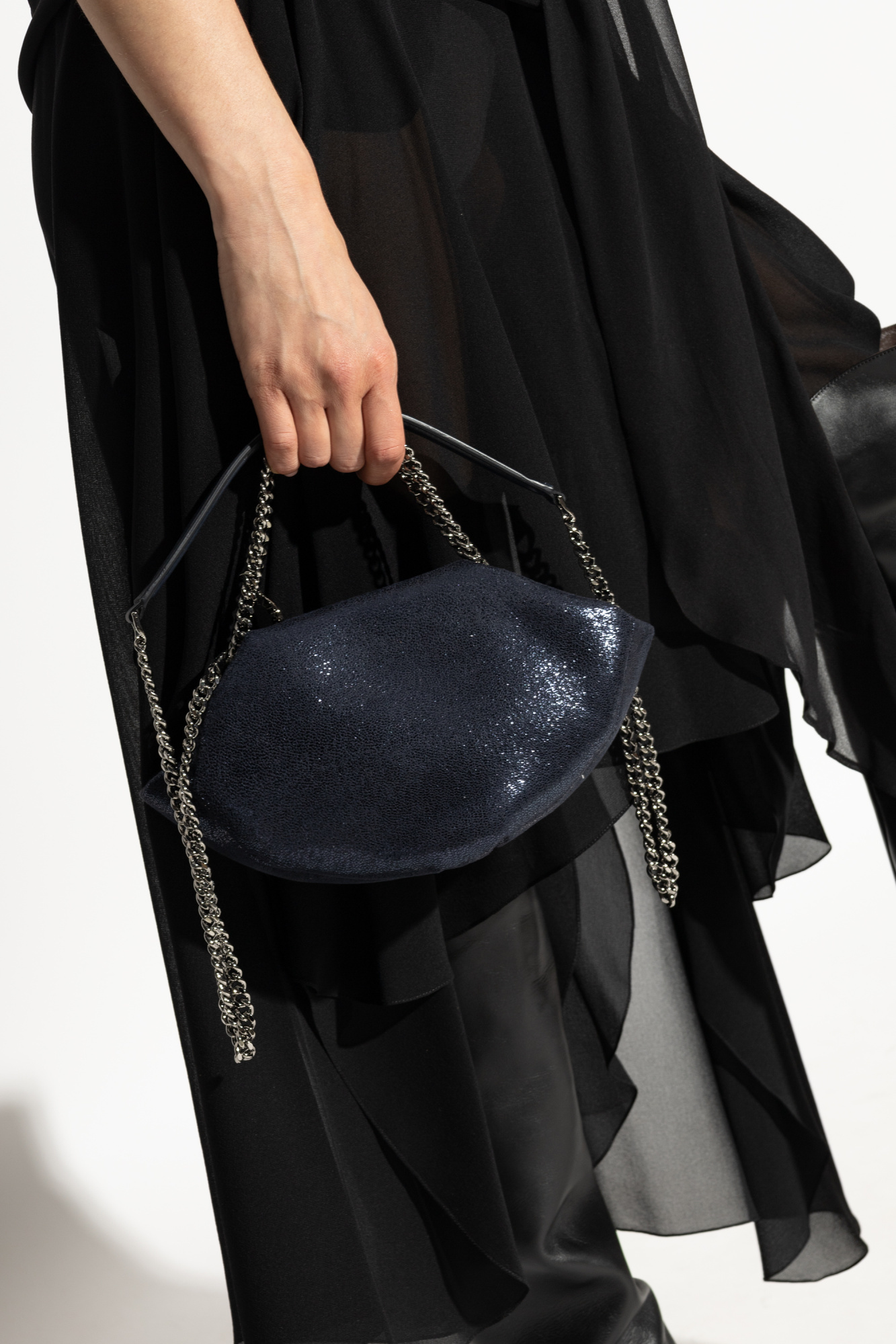 Stella Mccartney Double Strap Shoulder Bag In Black