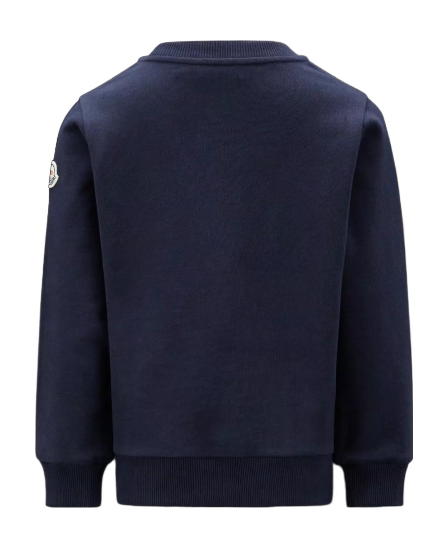 Moncler Logo-print Cotton Sweatshirt In Blue
