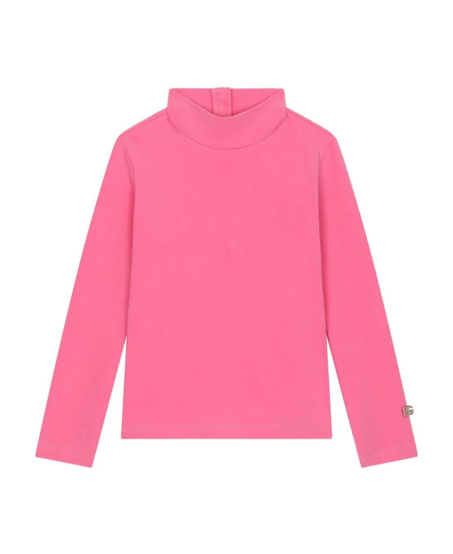 Dolce & Gabbana Zip-up Mock Neck Sweater In Pink