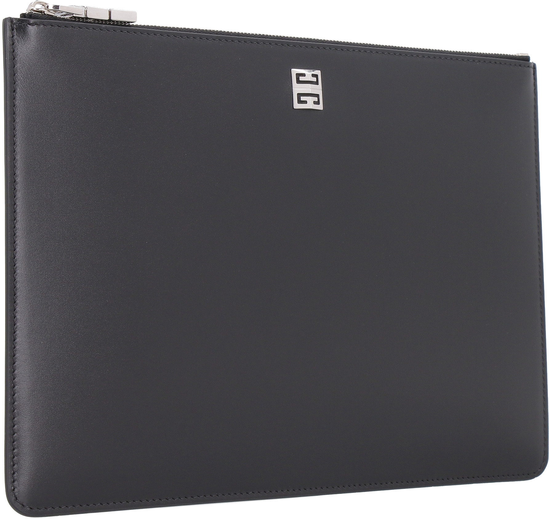 Givenchy 4g Medium Leather Clutch In Black