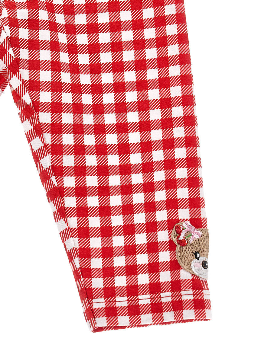 Monnalisa Gingham Check-print Leggings In Pink