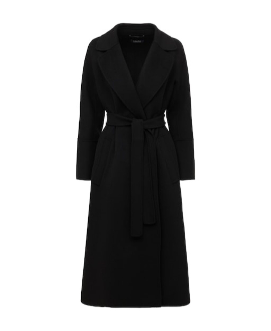 Max Mara Black Belt Wool Coat