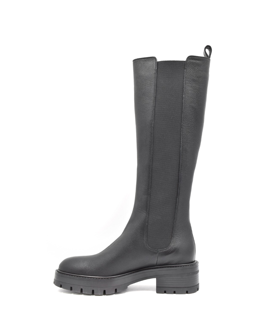 Shop Aquazzura Mid-calf Leather Boots In Black