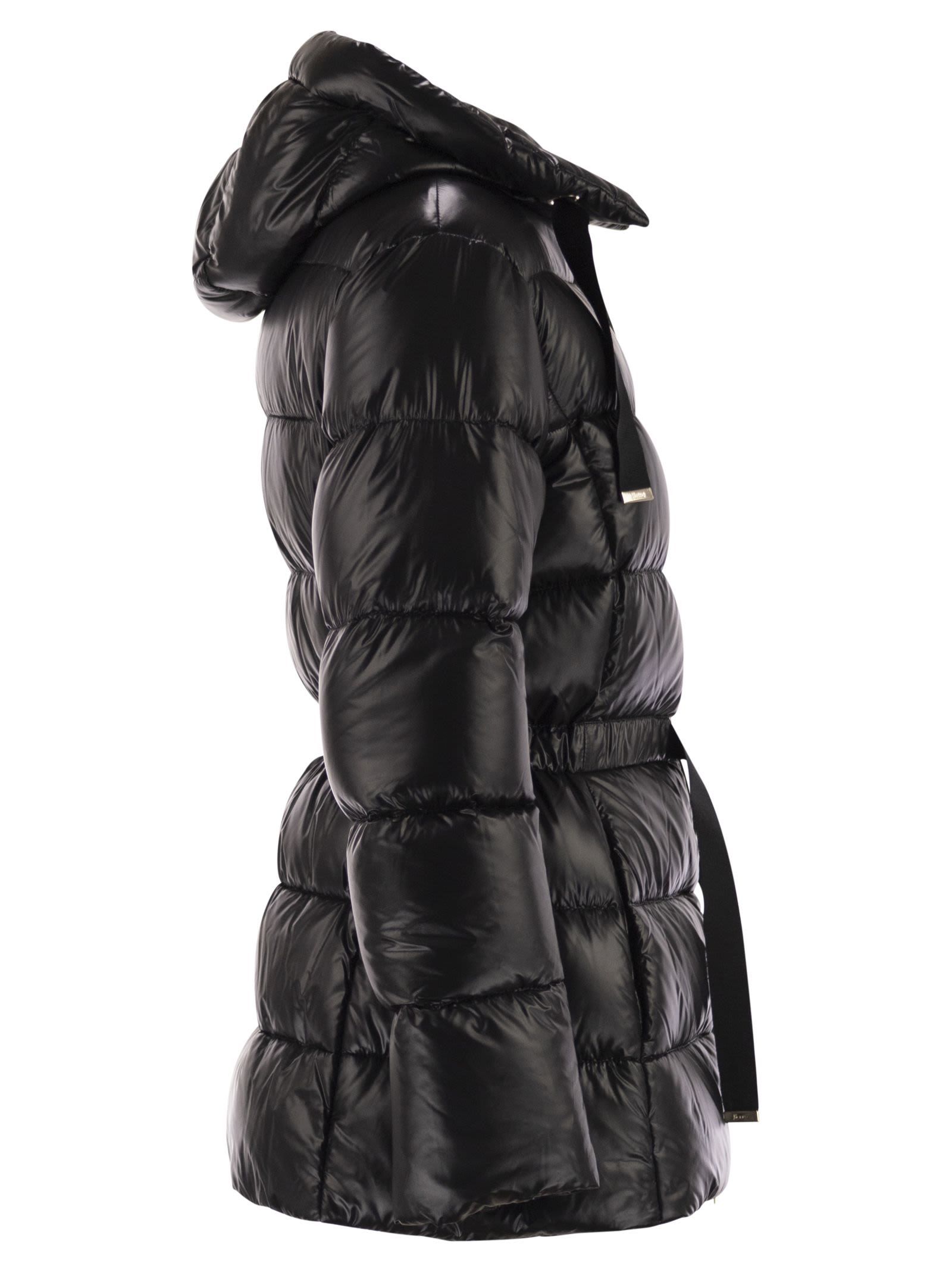 Herno Drawstring Down Jacket In Black