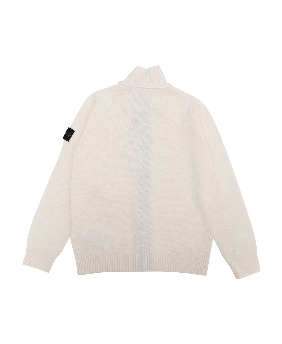 Stone Island Compass-motif Knitted Jacket In Nude