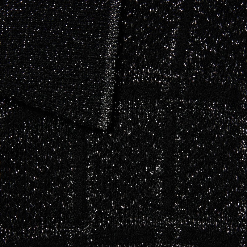 Gucci Gold And Silver Thread Dress In Black
