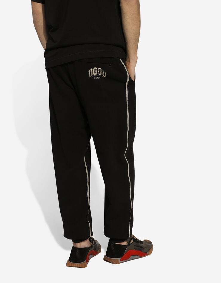 Dolce & Gabbana Jogging Pants With Heraldic Dg Logo In Black