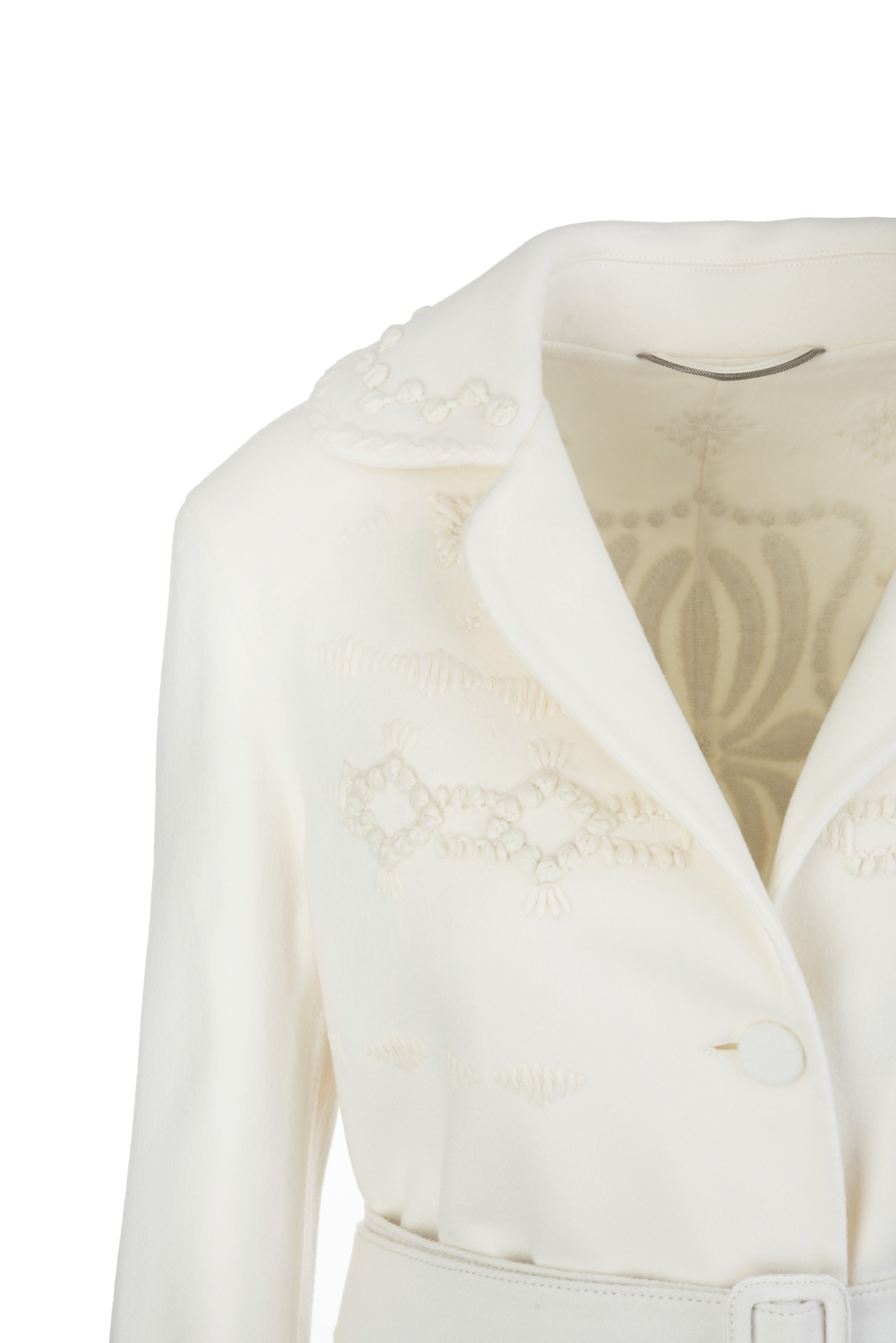 Ermanno Scervino Embroidered Wool Jacket In White