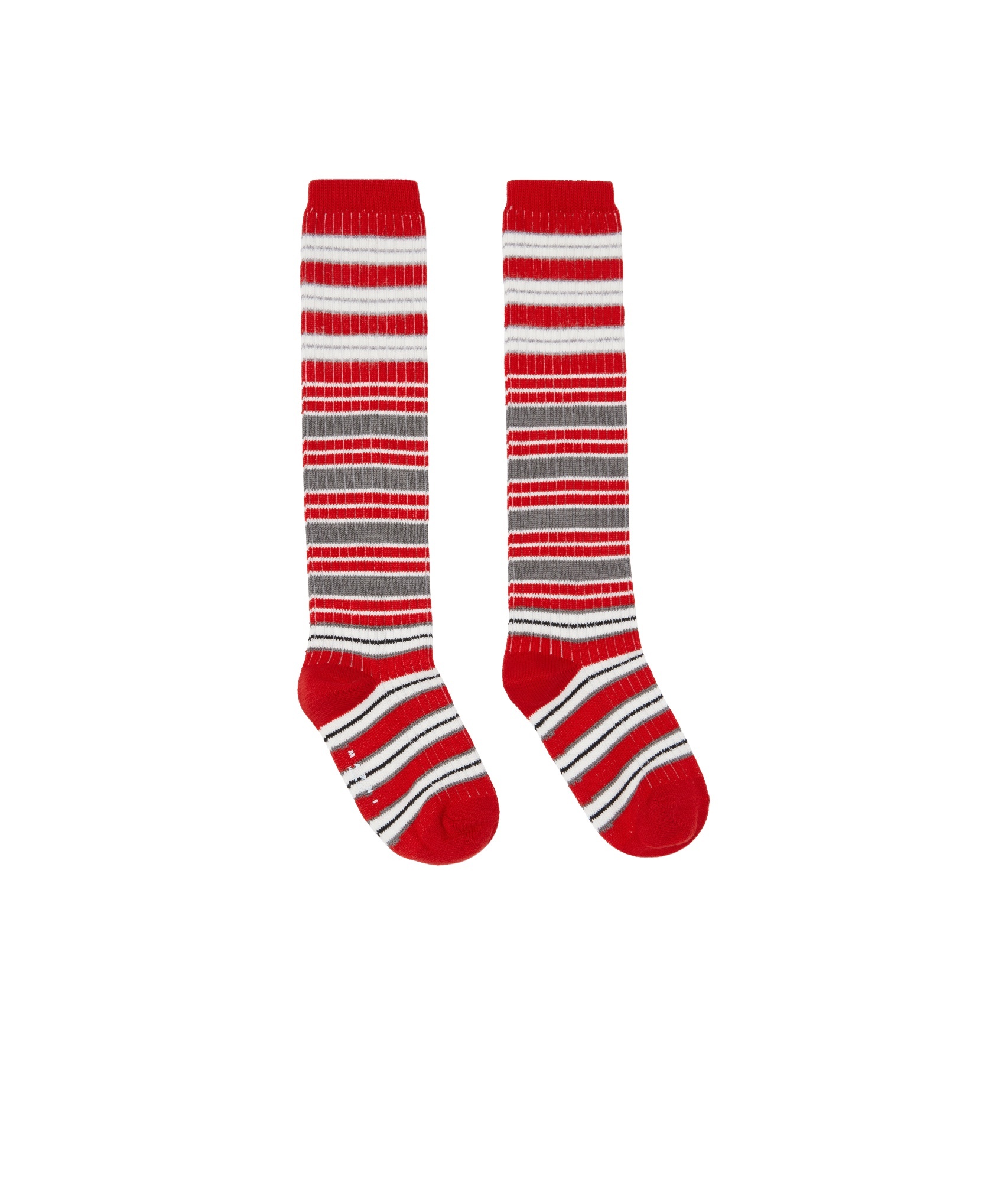 Marni Red & White Striped Cotton Socks In Red / White