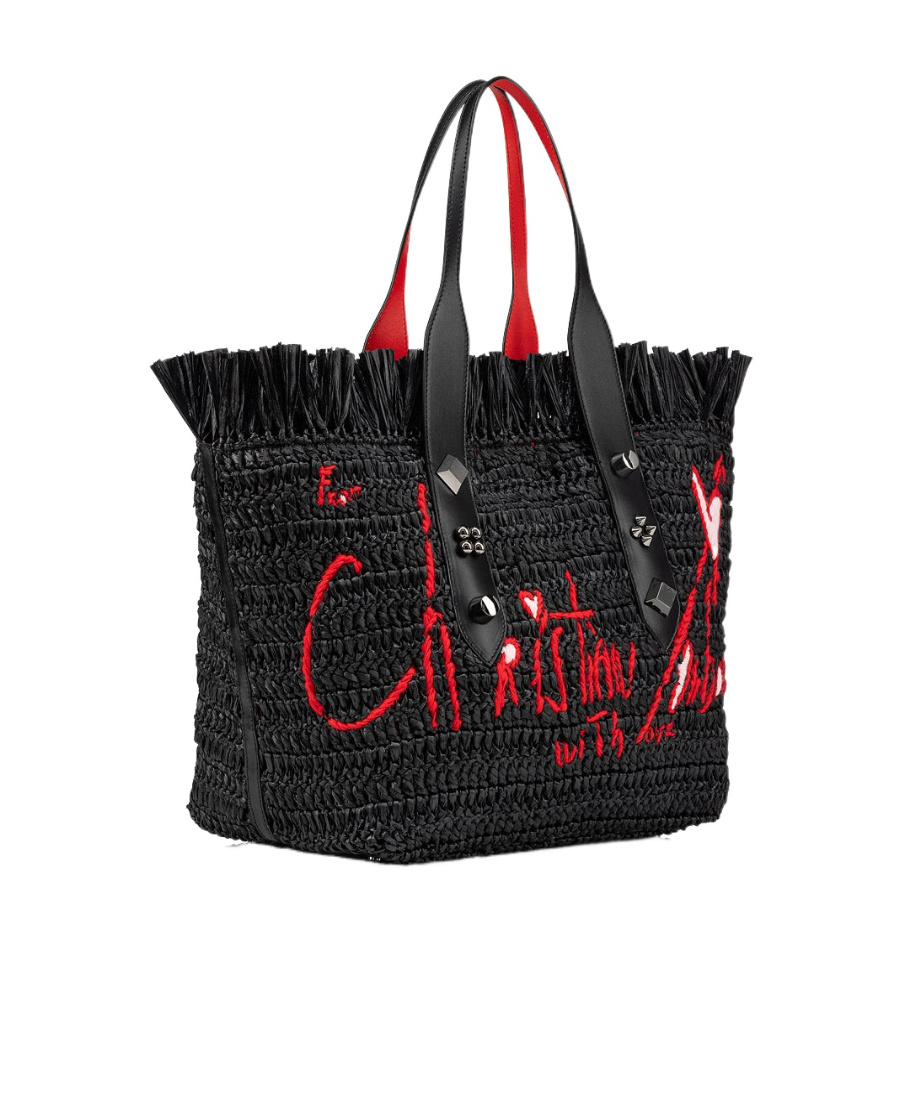 CHRISTIAN LOUBOUTIN MEDIUM FRANGIBUS RAFFIA TOTE BAG