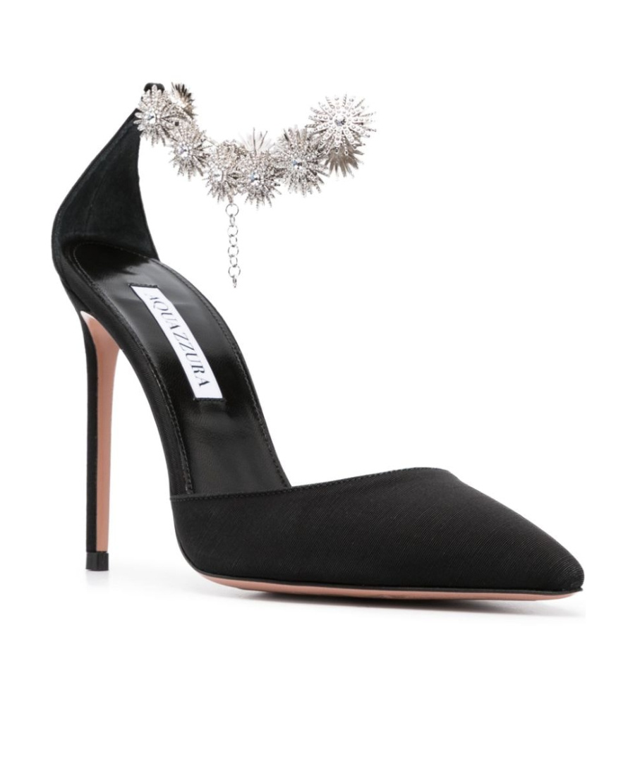 Aquazzura Comet 105 Crystal-embellished Pumps In Black