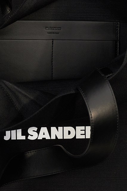 Jil Sander Flat Shopper Large Shopping Bag In Black