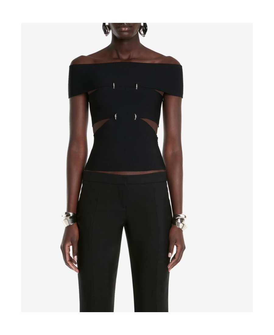 Alexander Mcqueen Lex Sliced Top Ld32 In Black