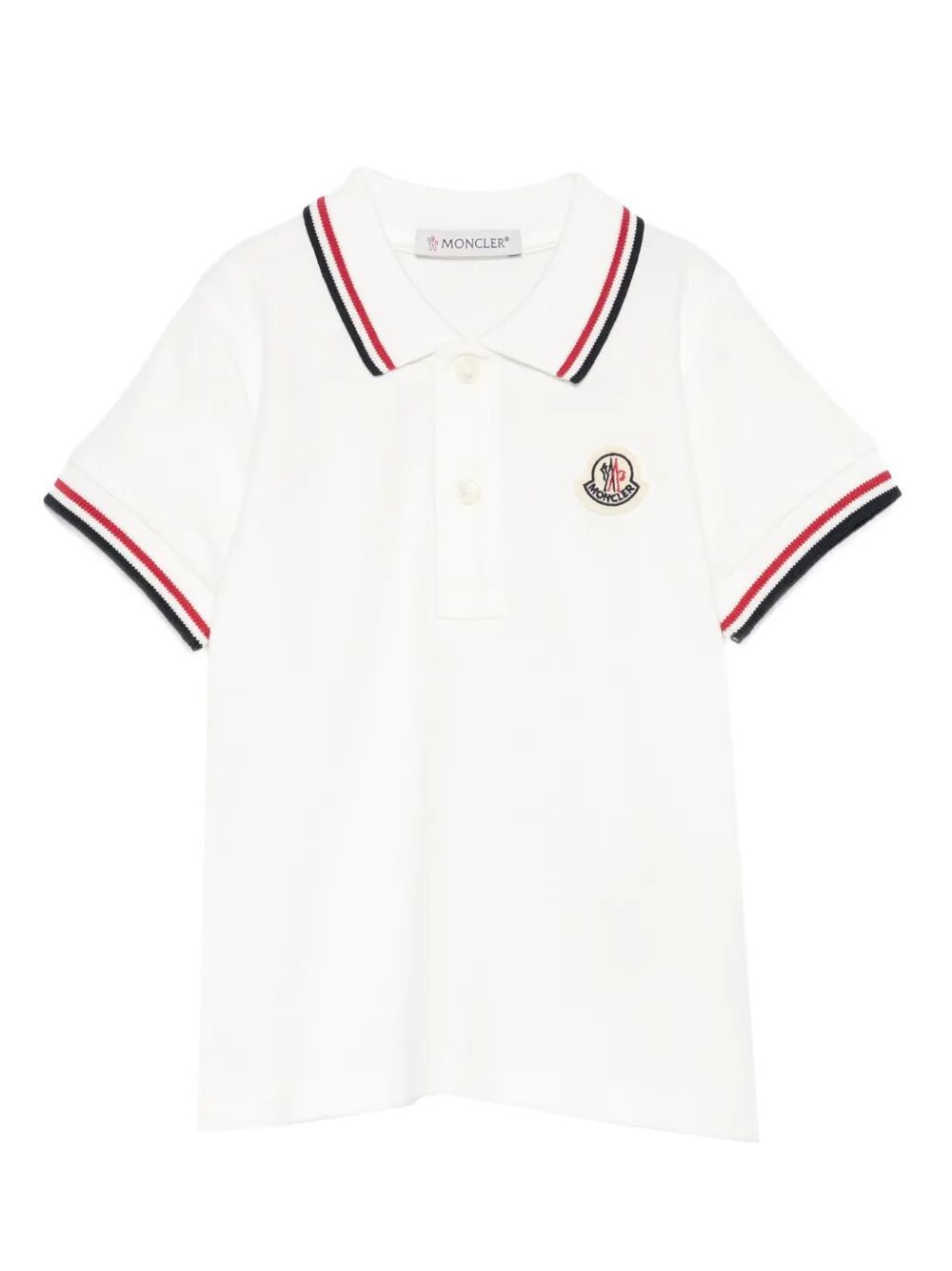 Moncler Logo-patch Tipped Polo Shirt In White