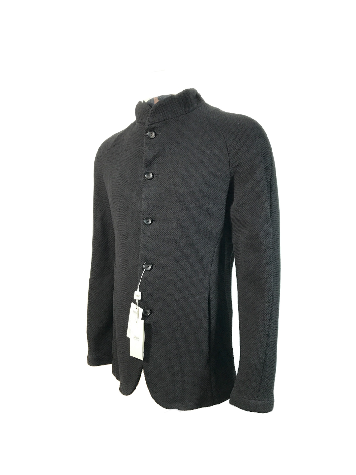 Armani Collezioni Long-sleeved Casual Jacket In Black