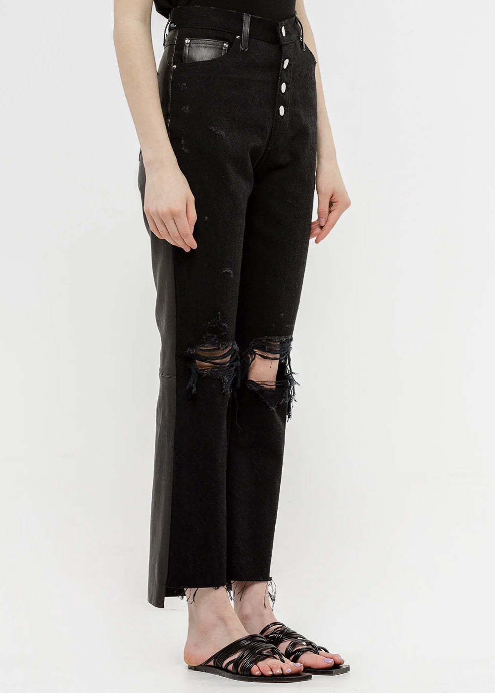 Amiri Antique Trimmed Jeans Pants In Black