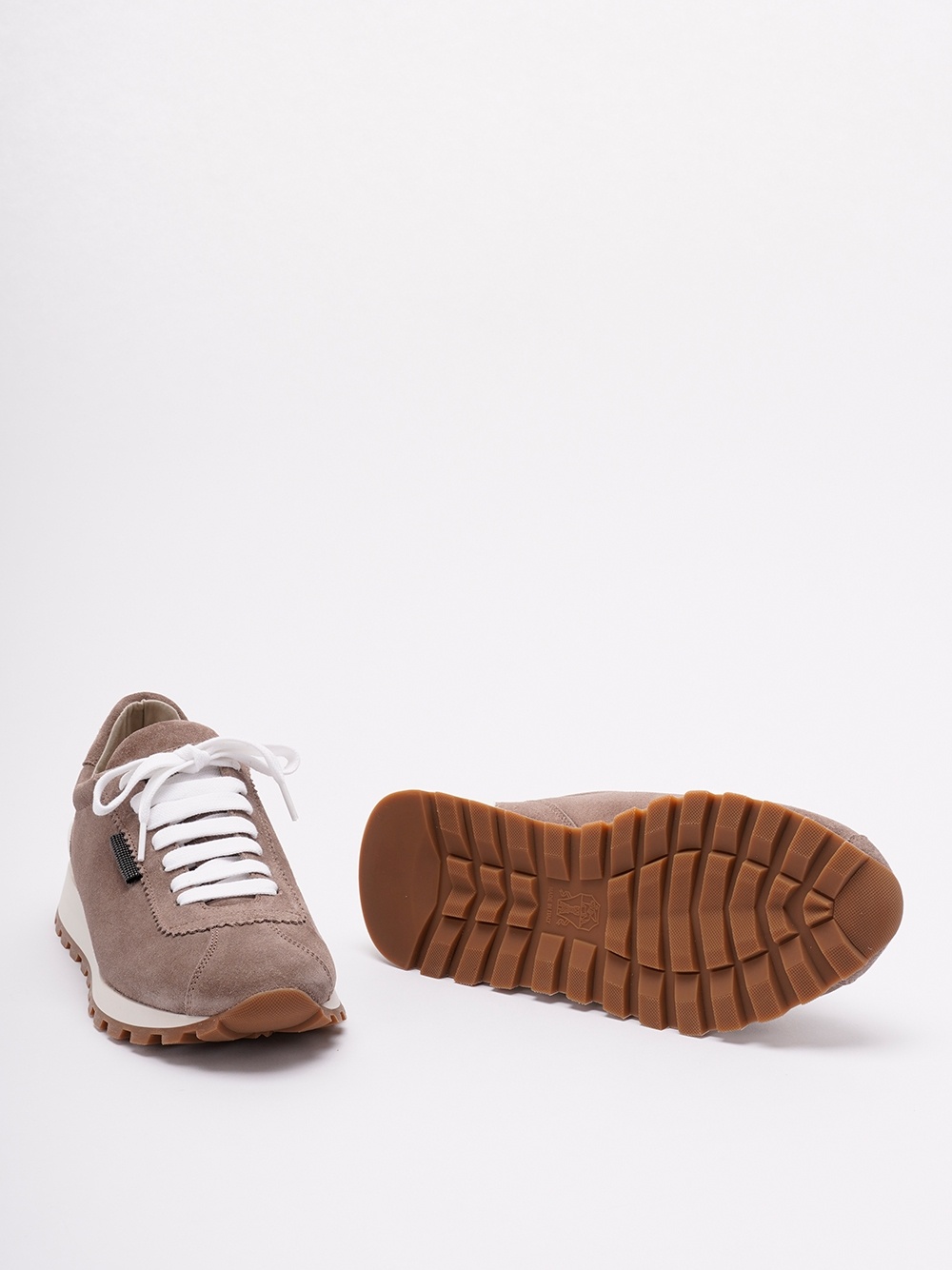 Brunello Cucinelli Round Toe Sneakers In Brown