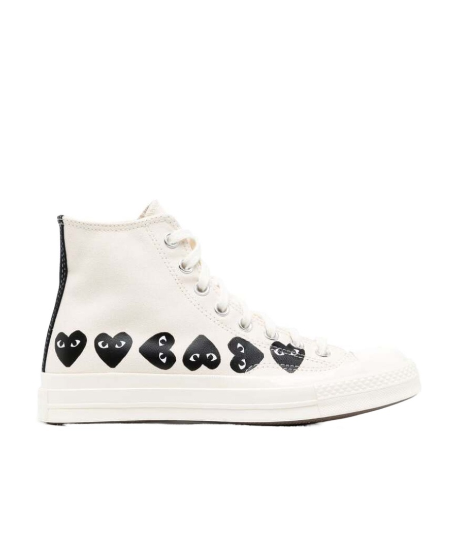 Comme Des Garçons Play X Converse Chuck Taylor Multicolor Tall Shoes In White