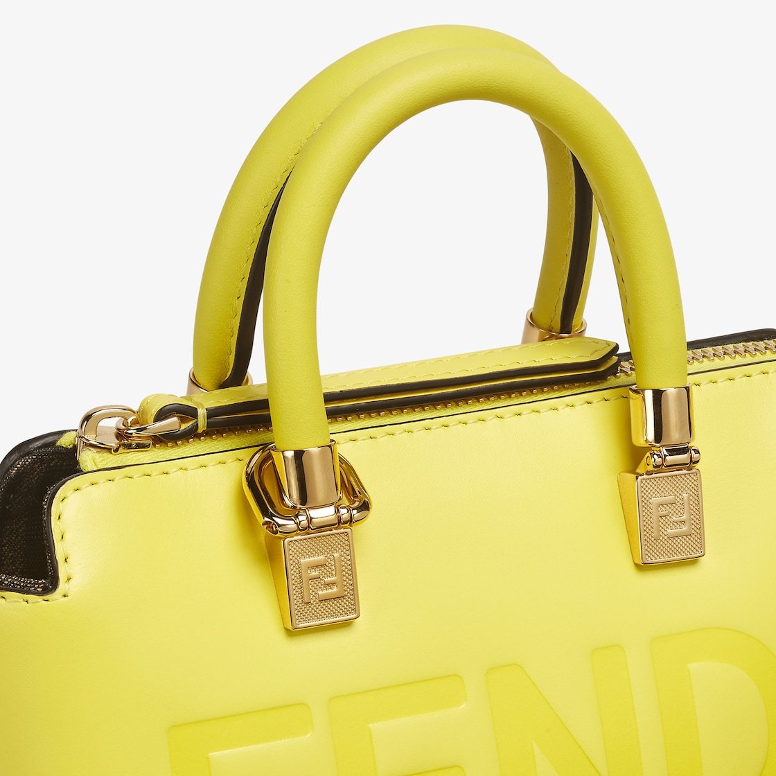 Fendi Mini By The Way Boston Tote Bag In Yellow